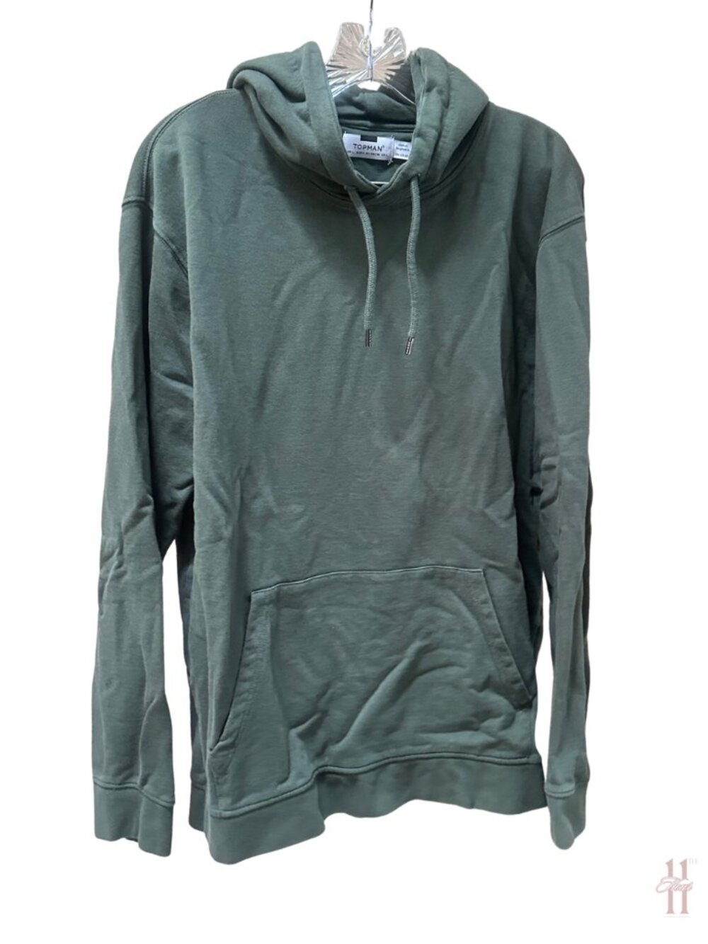 Topman Green Long Sleeve Hoodie Sweatshirt - Men's L